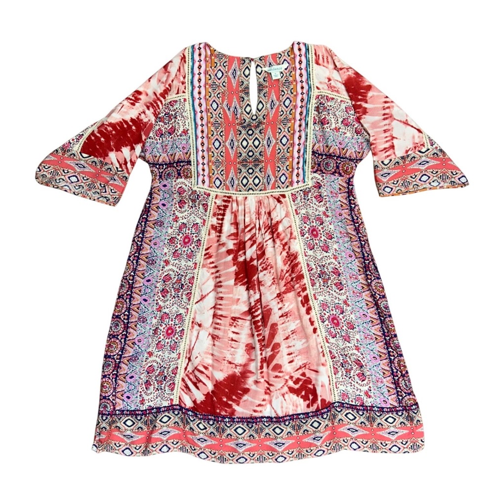Sundance Boho Western wild provence Artsy Mixed Print cottage Mini Dress small